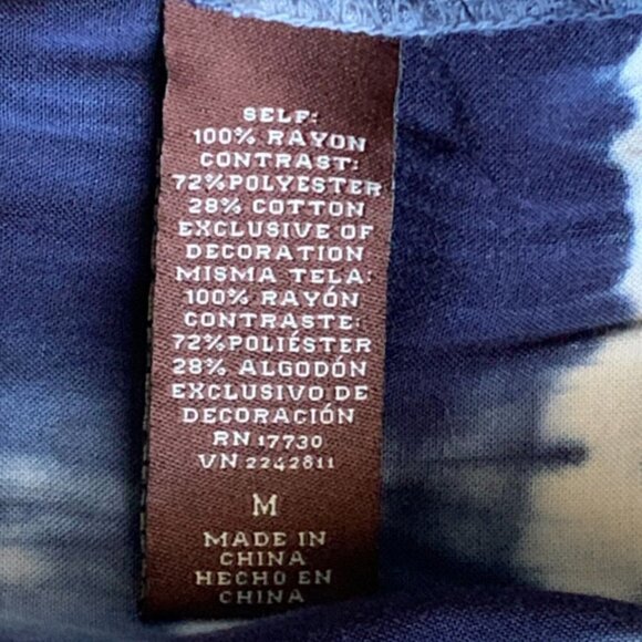 Knox Rose Tie Dye Sleeveless Tank Top Crochet & Ladder Lace Sz M Blues 74F - Picture 7 of 9